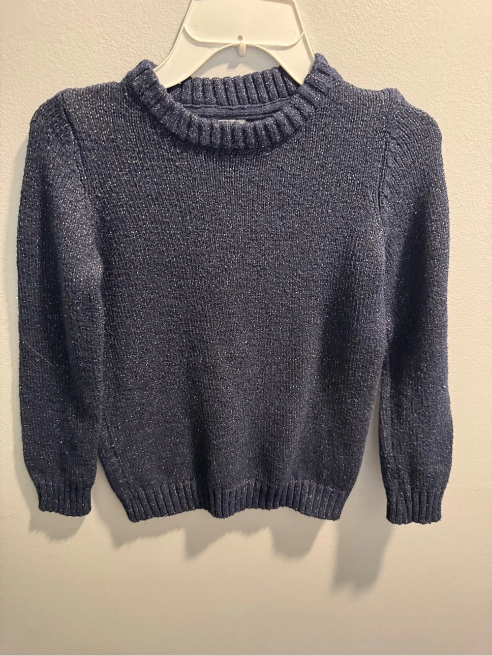 Boys Navy Crewneck Sweater - Classic Knit Back to school size 6/7 Wonder Nation